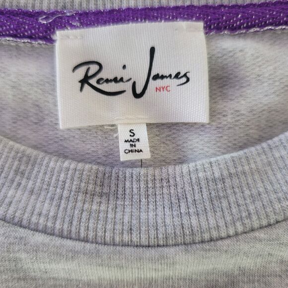 Womans 'SUNSET' Sweatshirt Gray SZ S Embellished Pullover - Picture 10 of 10